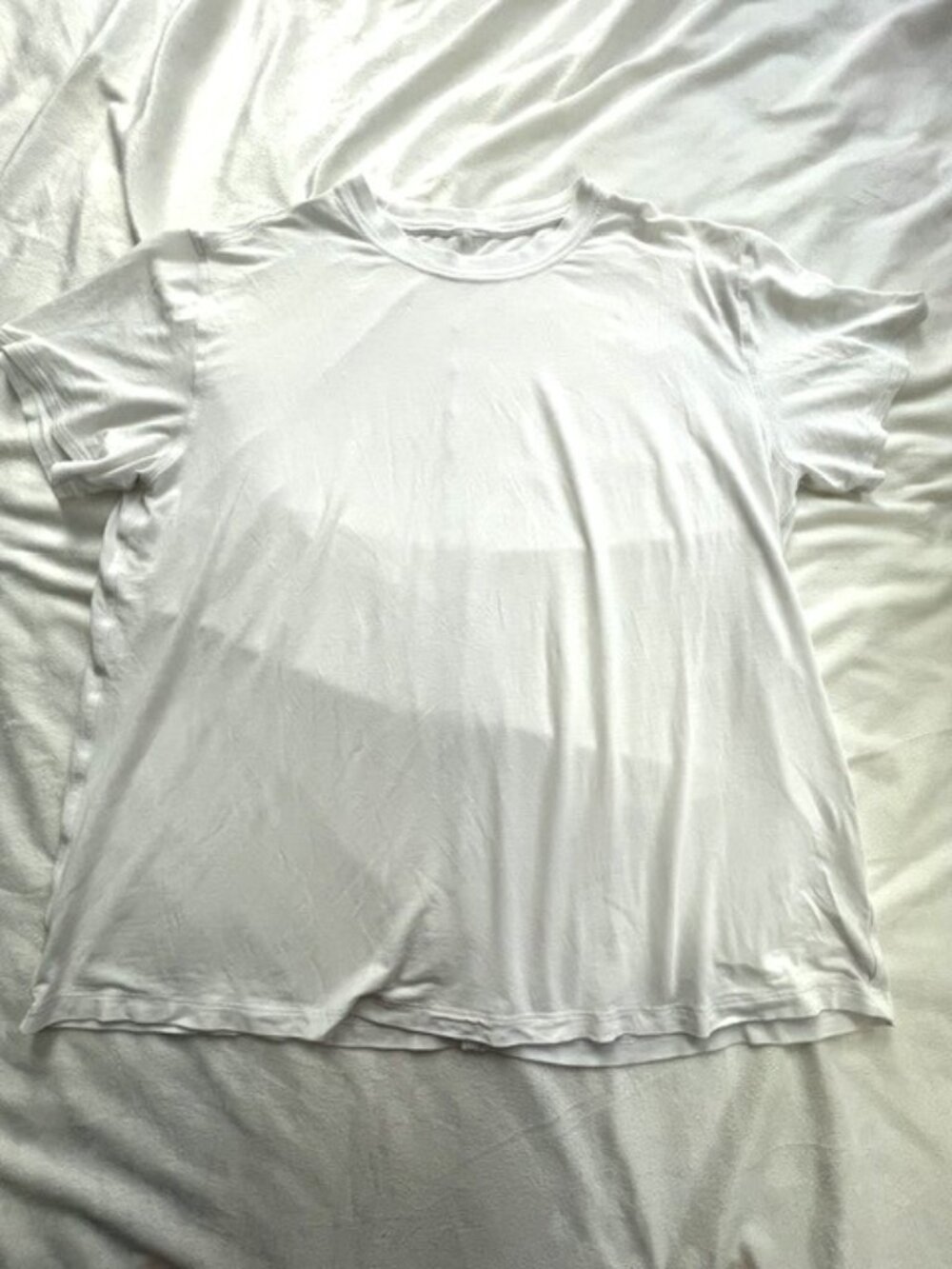 Lululemon Women's Activewear Basic Short Sleeve T-Shirt Top, White, Size L